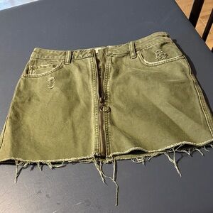 We the Free olive denim mini skirt. 28